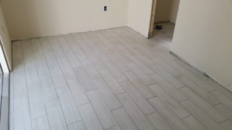Second room finished with matching plank tile